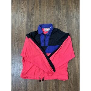 Vintage Street Closed 90s Colorblock Nylon Pullover Windbreaker Jacket L/XL Pink